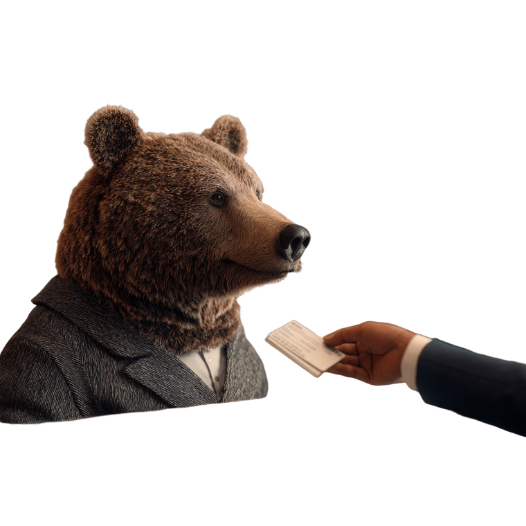 Bear Receptionist Desk Vinyl Car Decal Sticker – Waterproof & UV-Resistant 3.4133333333333336"