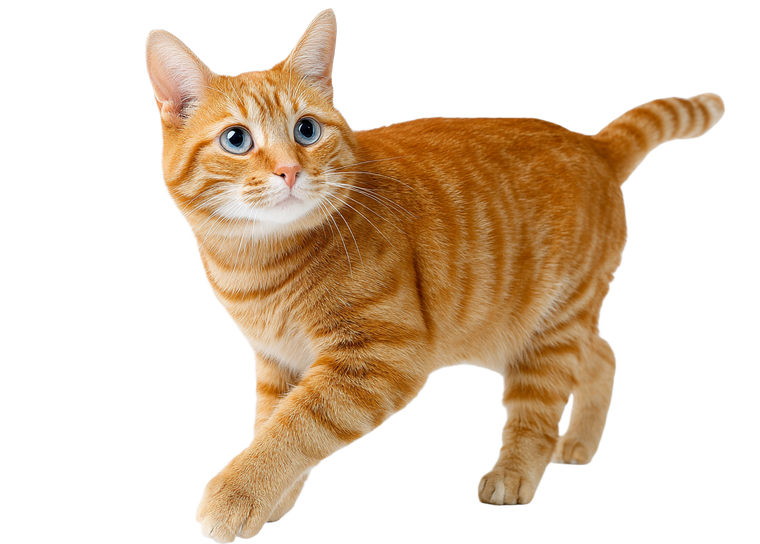 Orange Bipedal Cat Vinyl Car Decal Sticker – Waterproof & UV-Resistant 3.0933333333333333"