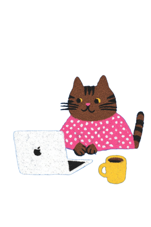 Cozy Cat Illustrator Vinyl Car Decal Sticker – Waterproof & UV-Resistant 8.96"