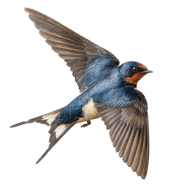 Swallow In Flight V4 Vinyl Car Decal Sticker – Waterproof & UV-Resistant 3.4133333333333336"