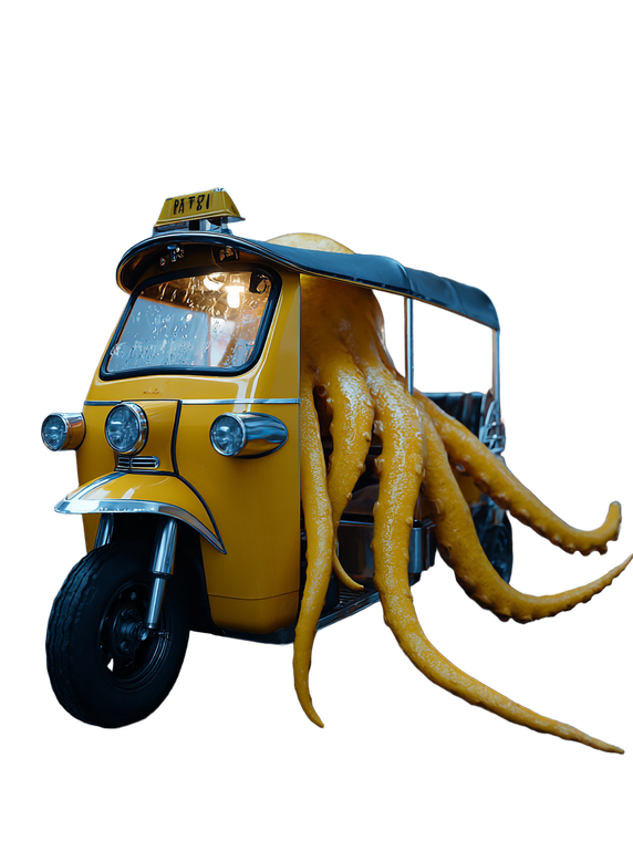 Giant Yellow Octopus V2 Vinyl Car Decal Sticker – Waterproof & UV-Resistant 8.213333333333333"