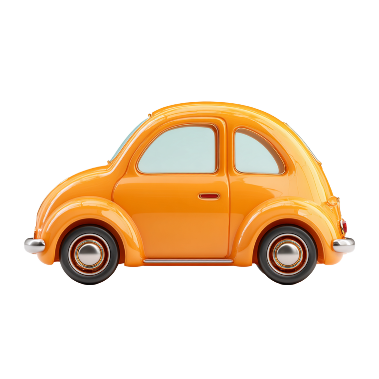 Orange Car Emoji Vinyl Car Decal Sticker – Waterproof & UV-Resistant 3.4133333333333336"