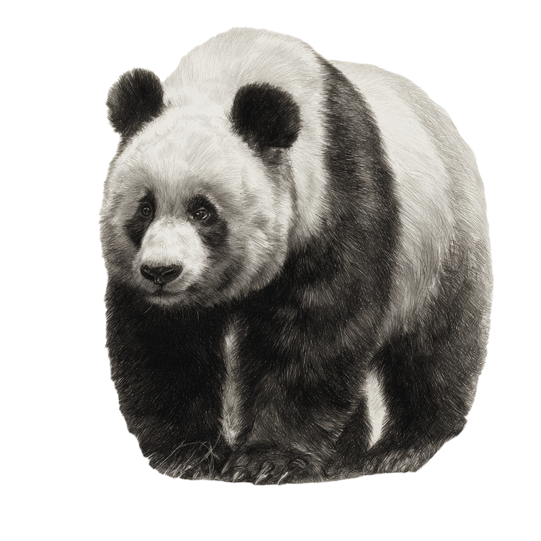Big Panda Bear Vinyl Car Decal Sticker – Waterproof & UV-Resistant 3.4133333333333336"