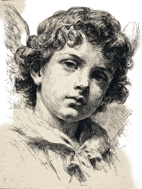 Youthful Angel Portrait Vinyl Car Decal Sticker – Waterproof & UV-Resistant 4.1066666666666665"