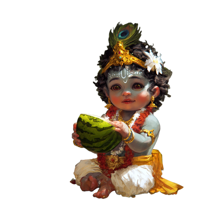 Cute Krishna Idol Vinyl Car Decal Sticker – Waterproof & UV-Resistant 3.4133333333333336"