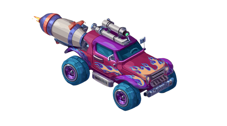 Cartoon Rocket Car Vinyl Car Decal Sticker – Waterproof & UV-Resistant 2.72"