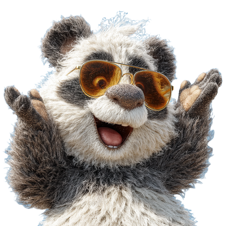 Fluffy Panda Dances Vinyl Car Decal Sticker – Waterproof & UV-Resistant 6.826666666666667"