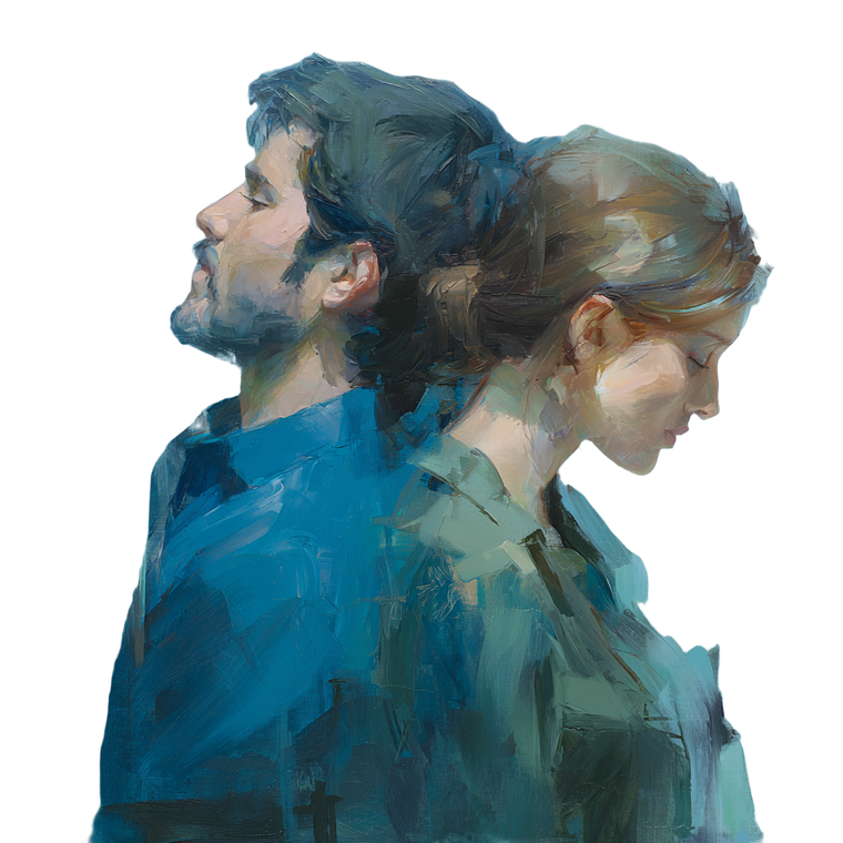 Abstract Couple Portrait Vinyl Car Decal Sticker – Waterproof & UV-Resistant 6.826666666666667"