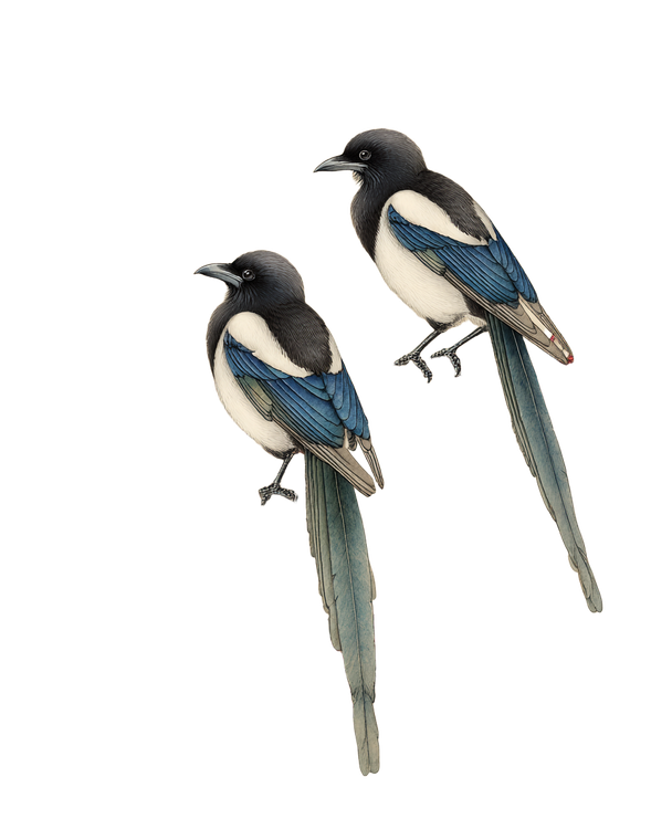 Magpies On Plum Vinyl Car Decal Sticker – Waterproof & UV-Resistant 8.0"