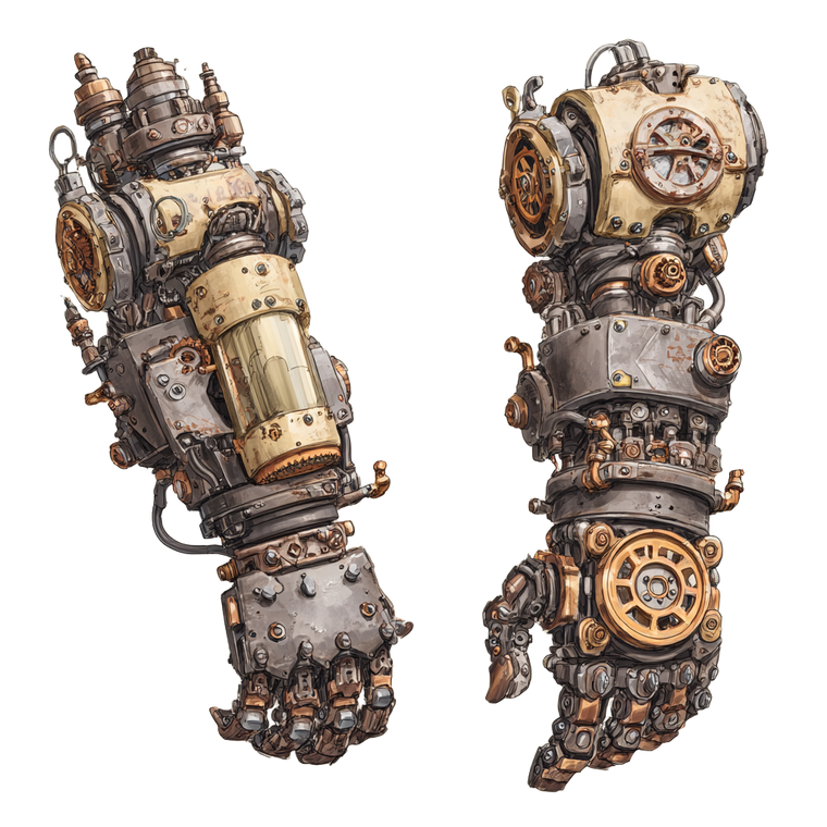 Steampunk Robotic Arm Vinyl Car Decal Sticker – Waterproof & UV-Resistant 3.4133333333333336"