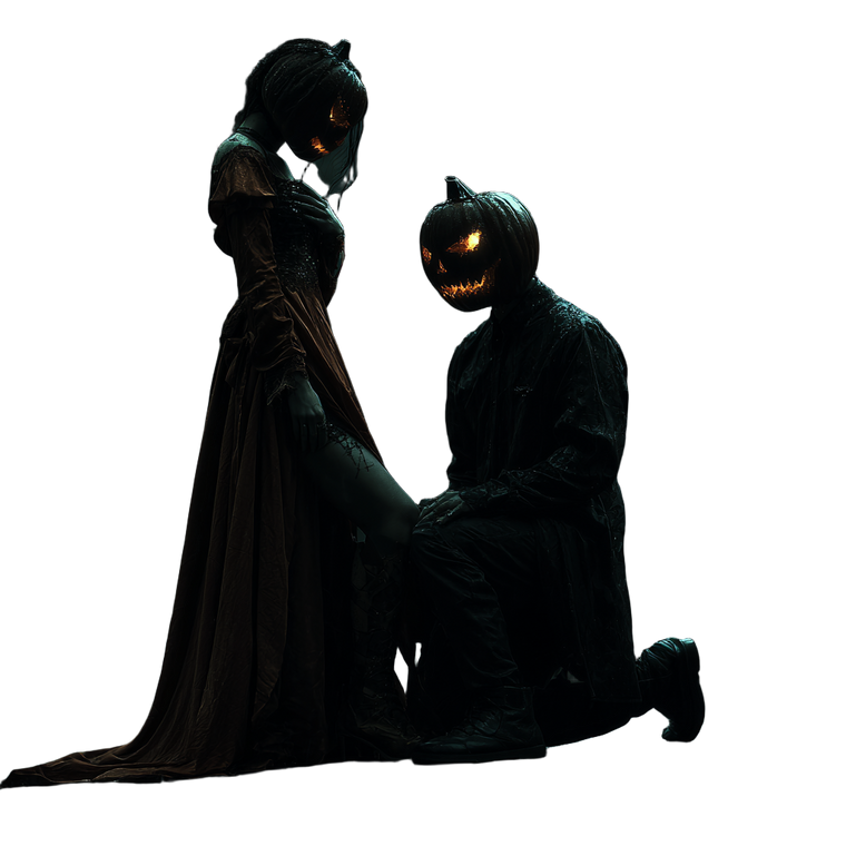 Jack-O'-Lantern Couple Vinyl Car Decal Sticker – Waterproof & UV-Resistant 3.4133333333333336"