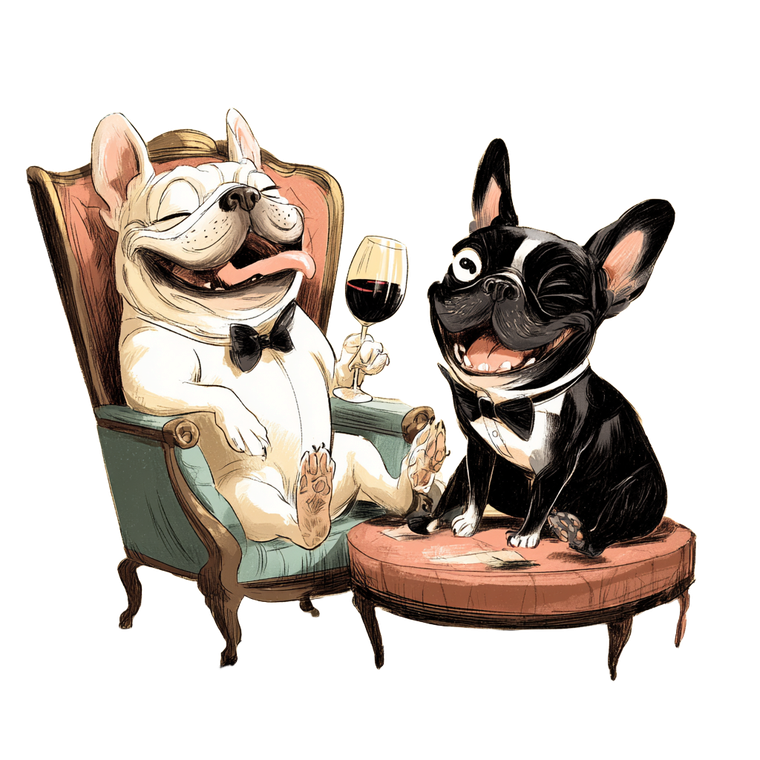 Cartoon French Bulldogs Vinyl Car Decal Sticker – Waterproof & UV-Resistant 3.4133333333333336"