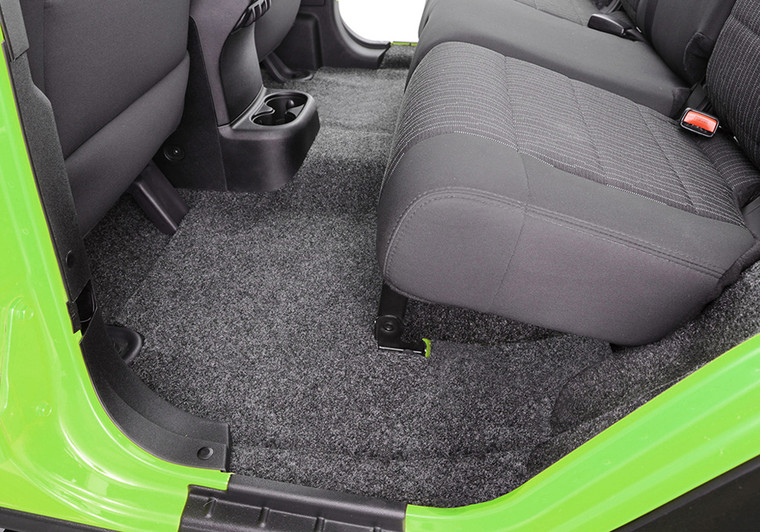 Custom Fit BedRug Dark Gray Carpet-Like Polypropylene Flooring | Waterproof & Resistant | Jeep Wrangler JL 2018-2023