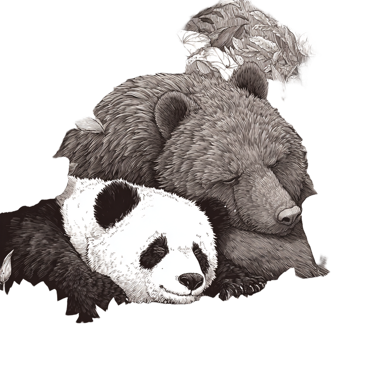 Bear And Panda Vinyl Car Decal Sticker – Waterproof & UV-Resistant 3.4133333333333336"