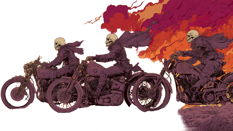 Spectral Motorcycle Riders Vinyl Car Decal Sticker – Waterproof & UV-Resistant 5.4