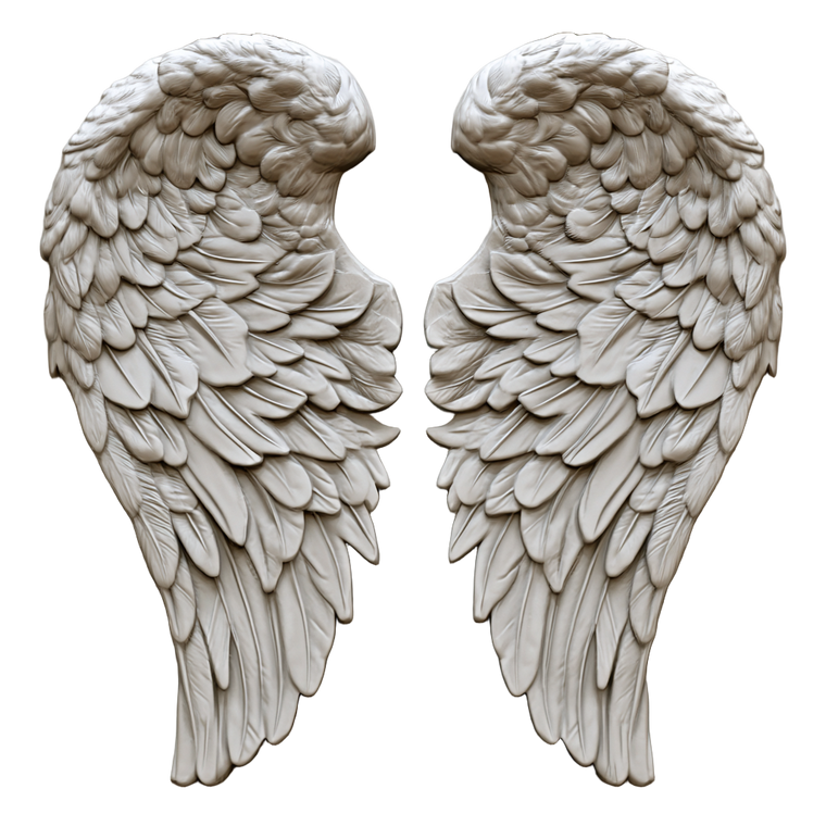 Angel Wings Relief Vinyl Car Decal Sticker – Waterproof & UV-Resistant 6.826666666666667"
