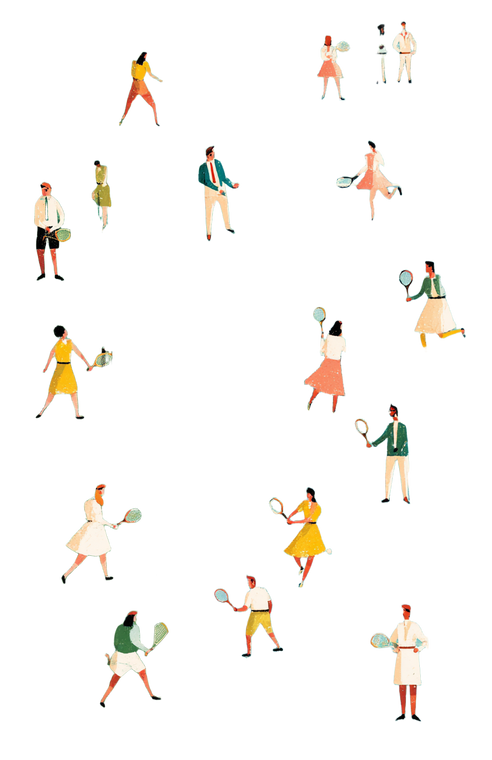 Vintage Tennis Illustration Vinyl Car Decal Sticker – Waterproof & UV-Resistant 4.533333333333333"