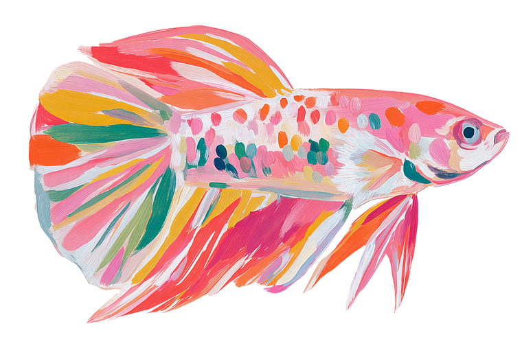 Colorful Bettafish Vinyl Car Decal Sticker – Waterproof & UV-Resistant 5.97333333333333