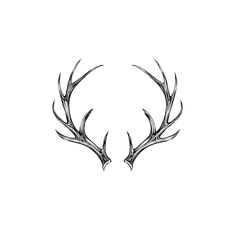 Delicate Deer Antlers Vinyl Car Decal Sticker – Waterproof & UV-Resistant 3.4133333333333336"