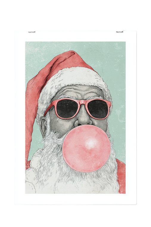 Quirky Santa Art Vinyl Car Decal Sticker – Waterproof & UV-Resistant 8.96"