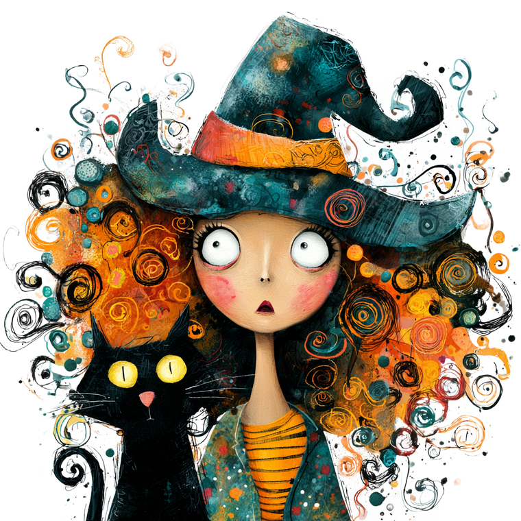 Spooky Halloween Witch Vinyl Car Decal Sticker – Waterproof & UV-Resistant 3.4133333333333336"