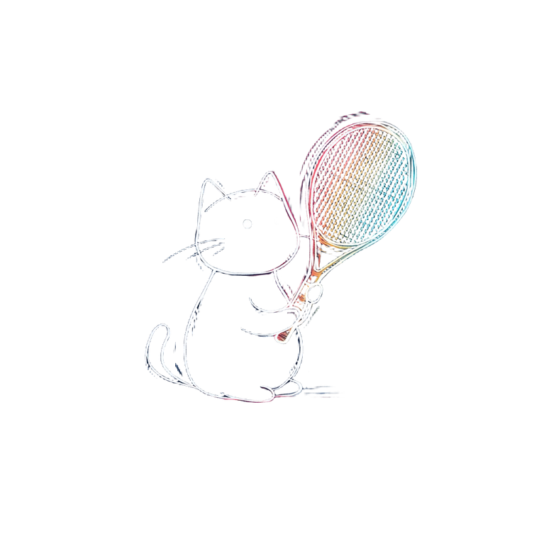 Cat With Racket Vinyl Car Decal Sticker – Waterproof & UV-Resistant 6.826666666666667"