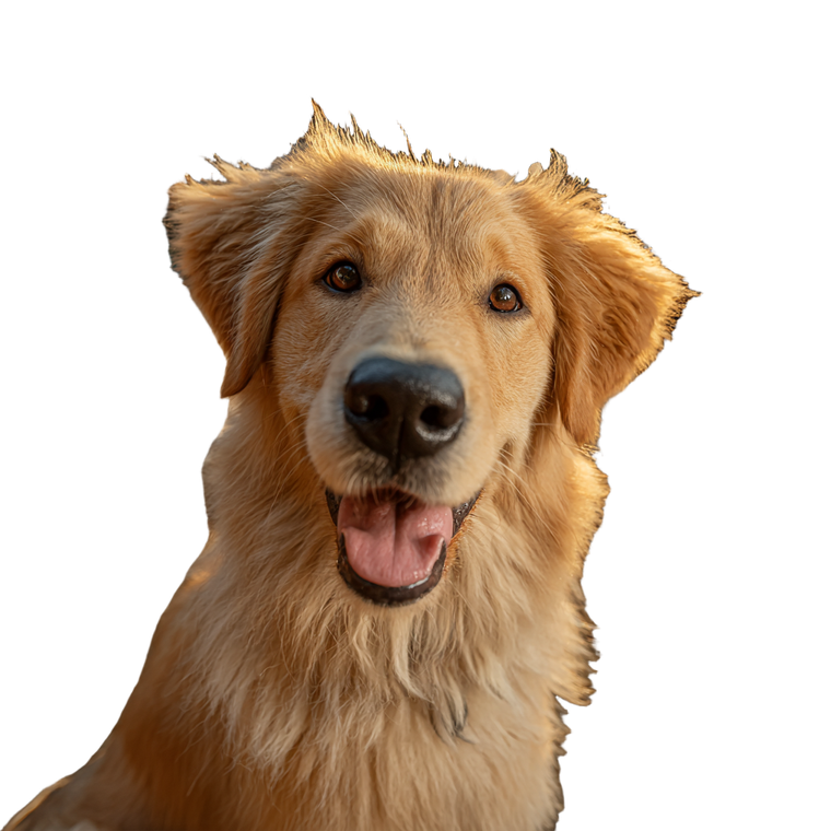 Happy Golden Retriever V52 Vinyl Car Decal Sticker – Waterproof & UV-Resistant 3.4133333333333336"