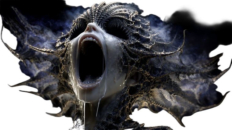 Fractal Screaming Baby Vinyl Car Decal Sticker – Waterproof & UV-Resistant 2.72"