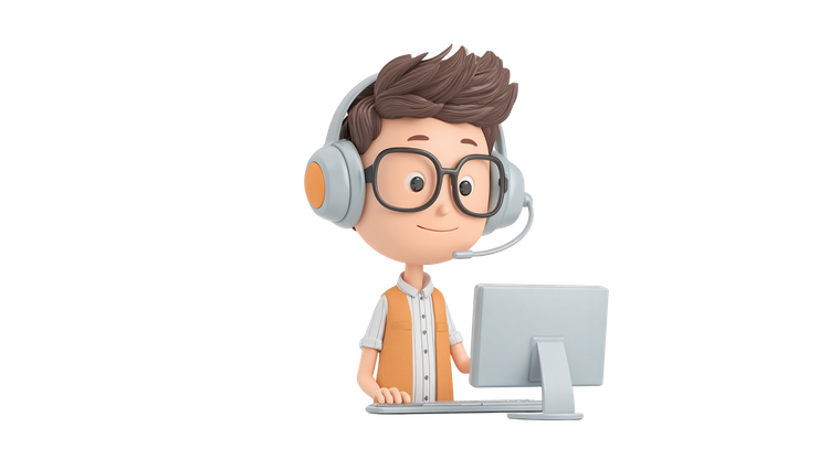 Cartoon Call Center Vinyl Car Decal Sticker – Waterproof & UV-Resistant 2.72"
