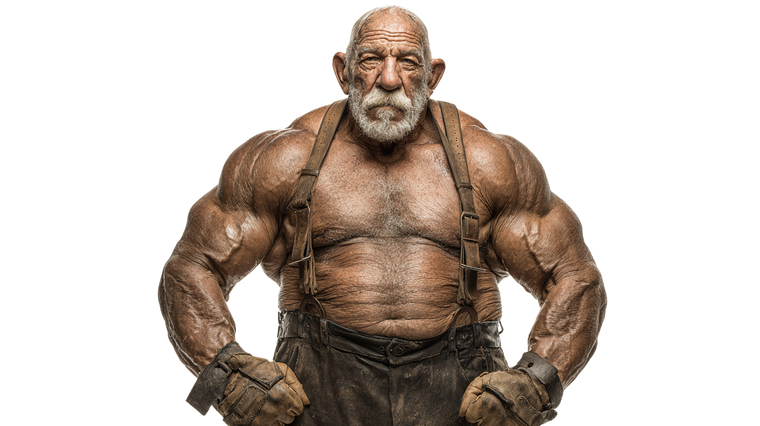 Aged Bodybuilder Brute Vinyl Car Decal Sticker – Waterproof & UV-Resistant 2.72"