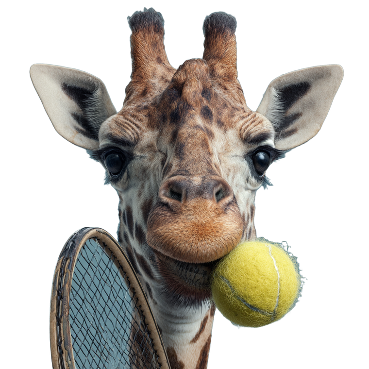 Giraffe Tennis Vinyl Car Decal Sticker – Waterproof & UV-Resistant 3.4133333333333336"