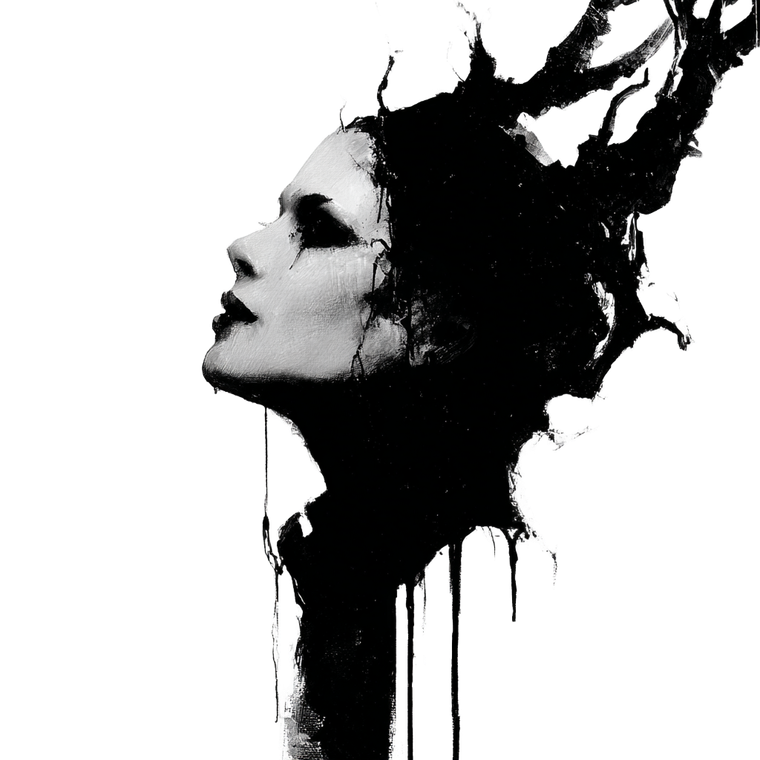 Demonic Witch Portrait Vinyl Car Decal Sticker – Waterproof & UV-Resistant 3.4133333333333336"