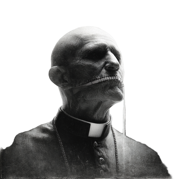 Haunted Priest Vinyl Car Decal Sticker – Waterproof & UV-Resistant 3.4133333333333336"