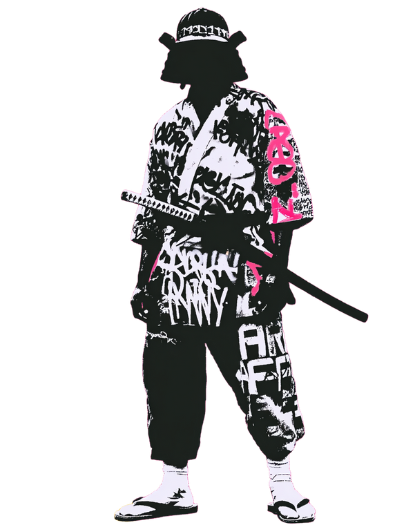 Samurai Graffiti Fusion V2 Vinyl Car Decal Sticker – Waterproof & UV-Resistant 8.213333333333333"