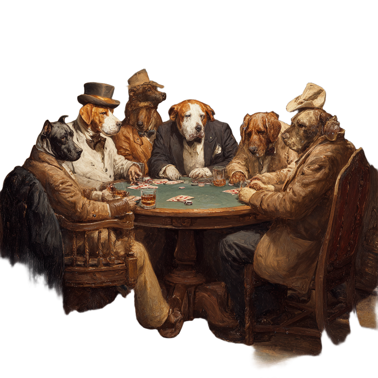 Dogs Playing Poker V13 Vinyl Car Decal Sticker – Waterproof & UV-Resistant 6.826666666666667"