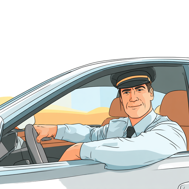Confident Driver Illustration V2 Vinyl Car Decal Sticker – Waterproof & UV-Resistant 3.4133333333333336"