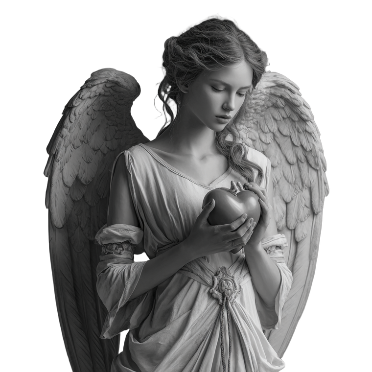 Angel With Heart V3 Vinyl Car Decal Sticker – Waterproof & UV-Resistant 3.4133333333333336"