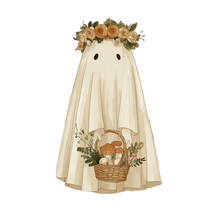 Cottagecore Ghost Vinyl Car Decal Sticker – Waterproof & UV-Resistant 3.4133333333333336"