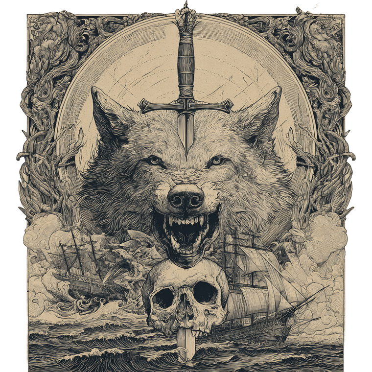 Wolf With Skull Vinyl Car Decal Sticker – Waterproof & UV-Resistant 3.4133333333333336"