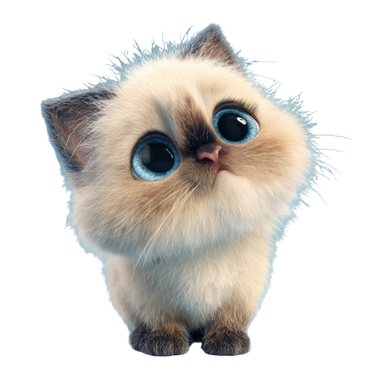 Cartoon Ragdoll Kitten Vinyl Car Decal Sticker – Waterproof & UV-Resistant 3.4133333333333336"