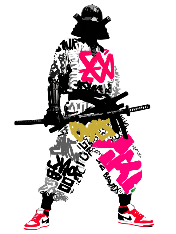 Graffiti Spray Samurai V2 Vinyl Car Decal Sticker – Waterproof & UV-Resistant 8.213333333333333"