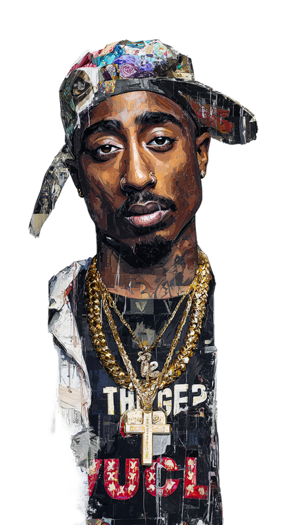 Abstract 2Pac Art Vinyl Car Decal Sticker – Waterproof & UV-Resistant 9.706666666666667"