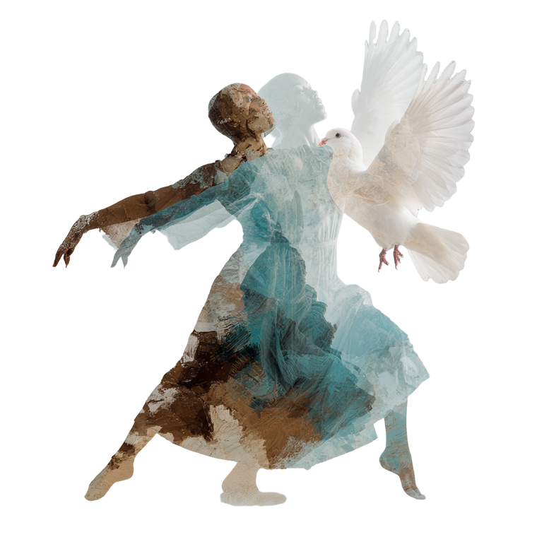 Dancer With Dove Vinyl Car Decal Sticker – Waterproof & UV-Resistant 3.4133333333333336"