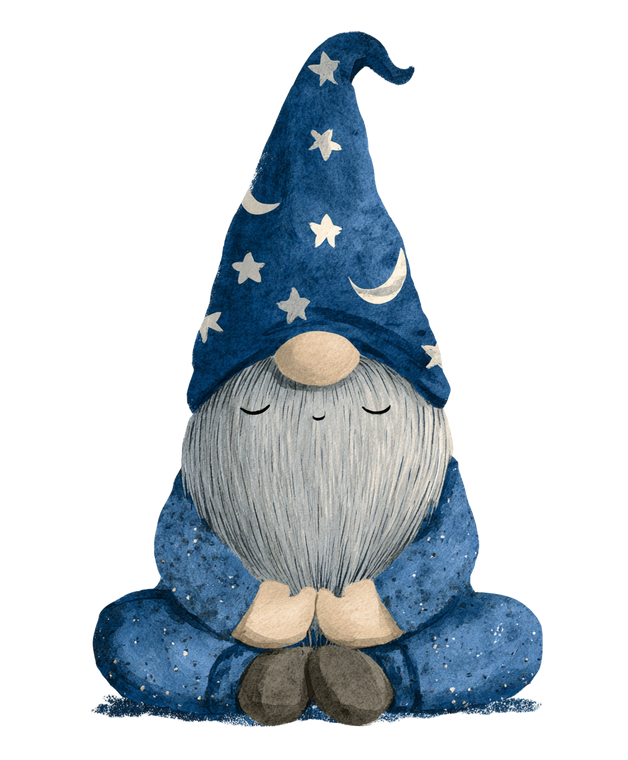 Meditating Blue Gnome Vinyl Car Decal Sticker – Waterproof & UV-Resistant 8.0"