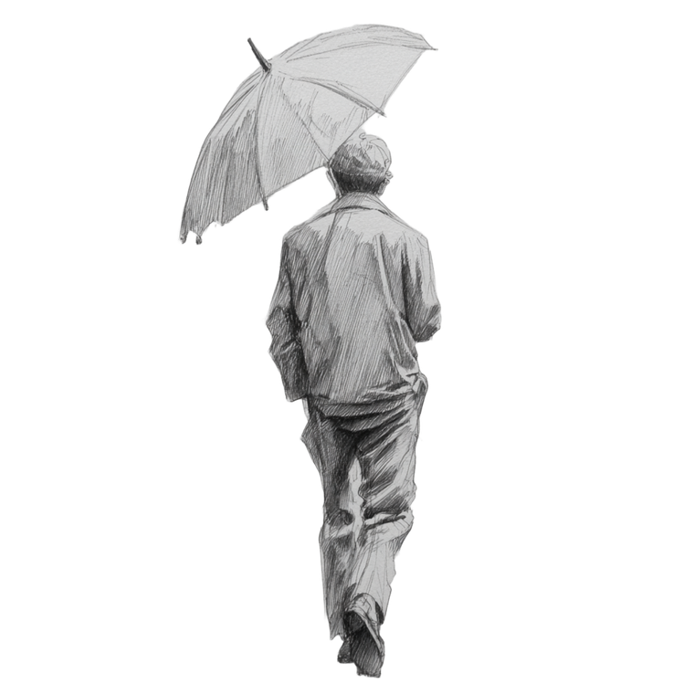Man Under Umbrella V2 Vinyl Car Decal Sticker – Waterproof & UV-Resistant 3.4133333333333336"