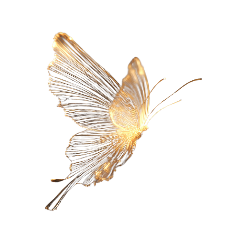 Golden Luminous Butterfly Vinyl Car Decal Sticker – Waterproof & UV-Resistant 3.4133333333333336"