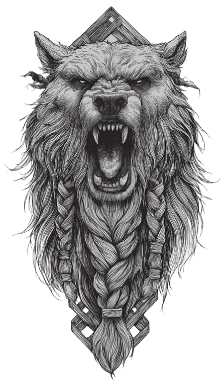 Viking Wolf Tattoo V2 Vinyl Car Decal Sticker – Waterproof & UV-Resistant 4.746666666666667"