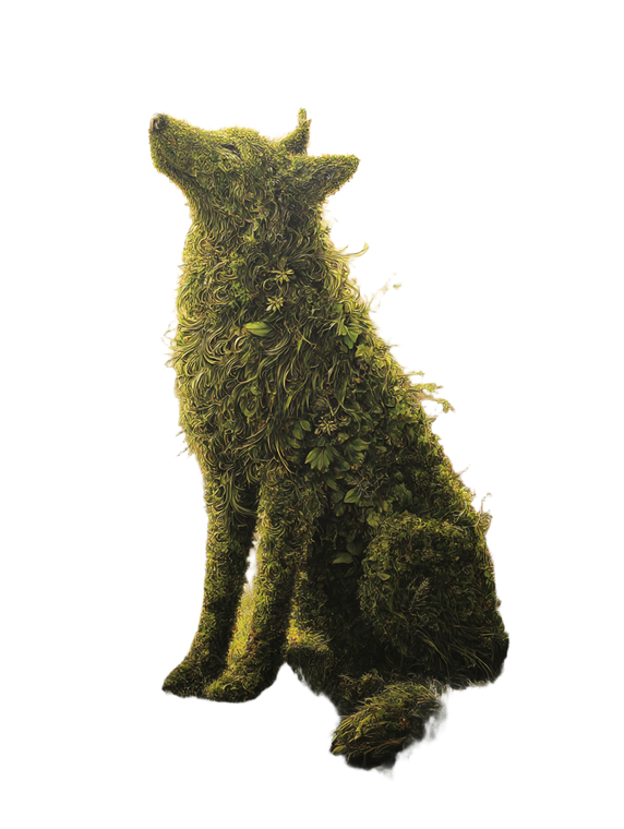 Botanical Wolf Art Vinyl Car Decal Sticker – Waterproof & UV-Resistant 8.213333333333333"
