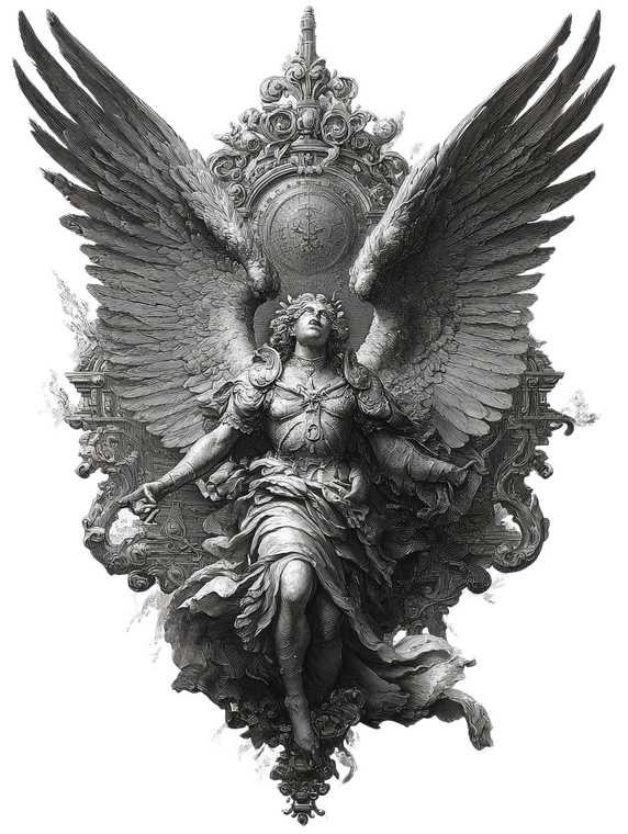 Six-Winged Seraphim Vinyl Car Decal Sticker – Waterproof & UV-Resistant 8.213333333333333"