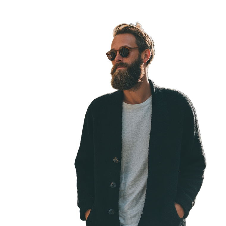 Stylish Bearded Man V12 Vinyl Car Decal Sticker – Waterproof & UV-Resistant 6.826666666666667"